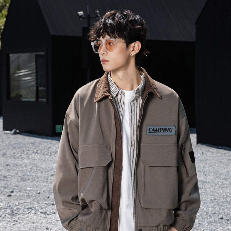 Damen Oversize Utility-Jacke mit Fleece‑Kragen & Multifunktions‑Taschen Nord Taschen
