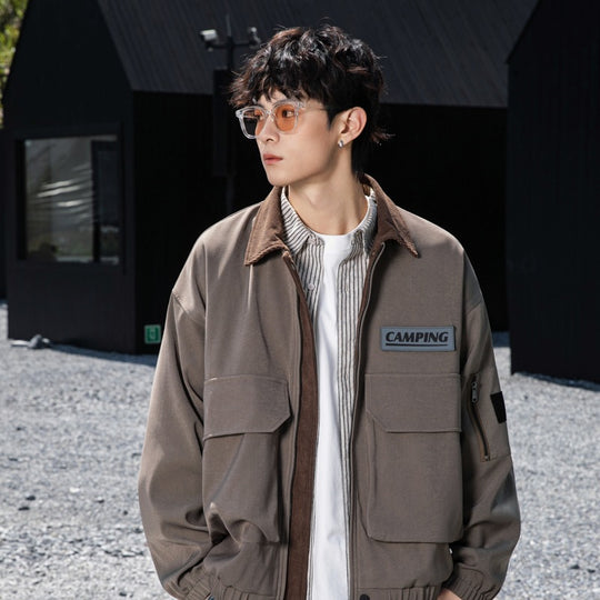 Damen Oversize Utility-Jacke mit Fleece‑Kragen & Multifunktions‑Taschen Nord Taschen
