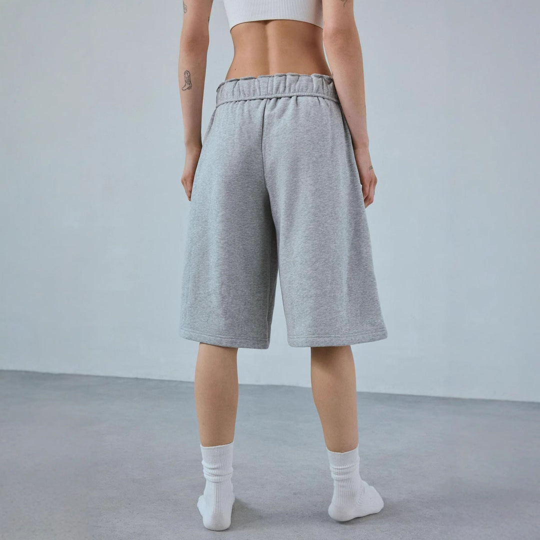 Damen Lässiges Sweatshirt und Shorts Set Nord Taschen
