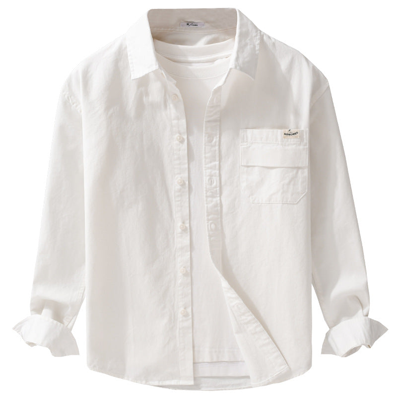 Herren Leichtes Baumwoll-Overshirt mit Kentkragen, Brusttasche und Relaxed-Fit Nord Taschen