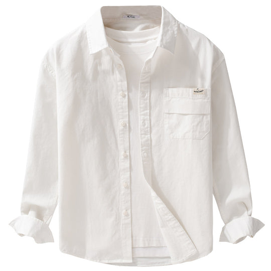 Herren Leichtes Baumwoll-Overshirt mit Kentkragen, Brusttasche und Relaxed-Fit Nord Taschen