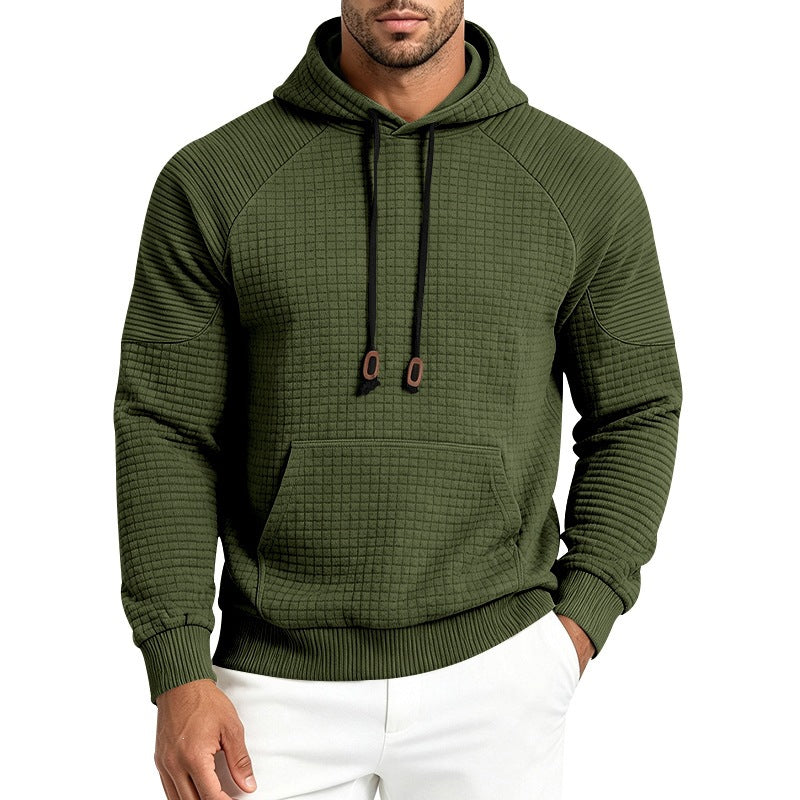 Herren Thermo-Waffel-Hoodie mit Raglanärmeln und Kängurutasche Nord Taschen