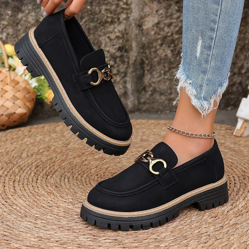 Damen Chunky Loafer mit Metall-Horsebit und profilierter Lug-Sohle Nord Taschen