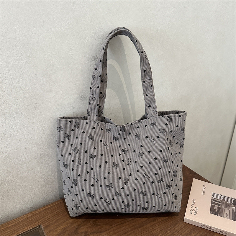 Damen Tragetasche aus strukturiertem Cord mit floralem Muster Nord Taschen