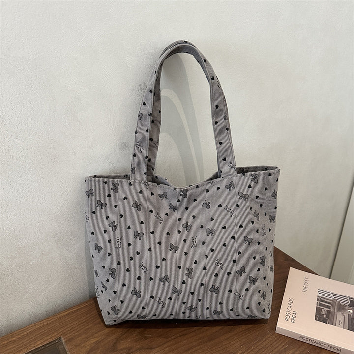 Damen Tragetasche aus strukturiertem Cord mit floralem Muster Nord Taschen