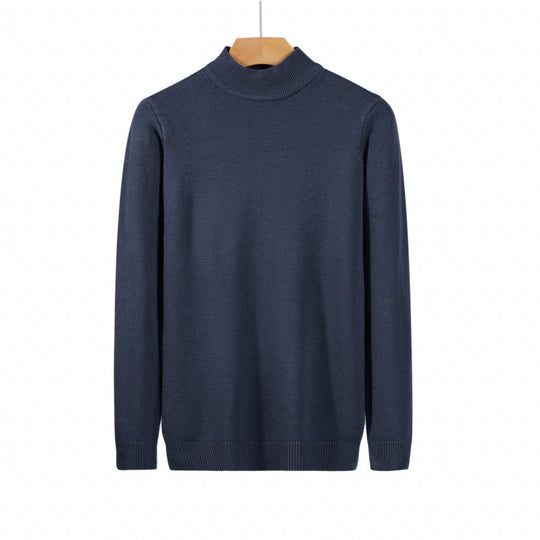 Damen Feiner Langarm-Feinstrickpullover mit schmalem Stehkragen und gerippten Bündchen Nord Taschen