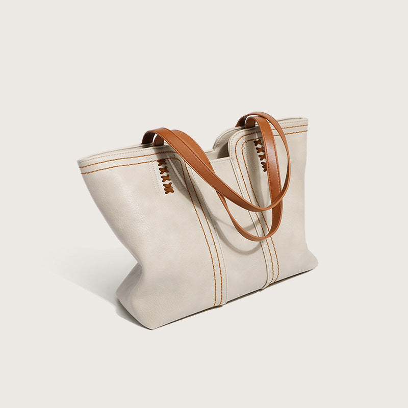 Damen Tote-Bag aus hochwertigem Kunstleder mit dekorativen Nähten Nord Taschen