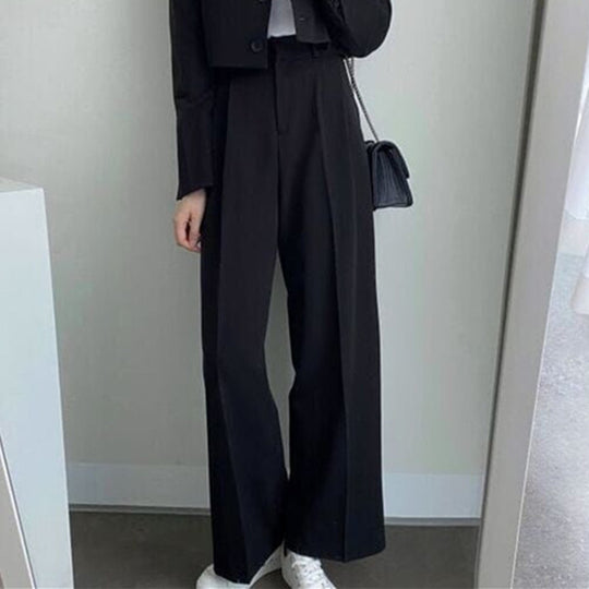 Damen Weit geschnittene Hochtaillierte Hose Nord Taschen