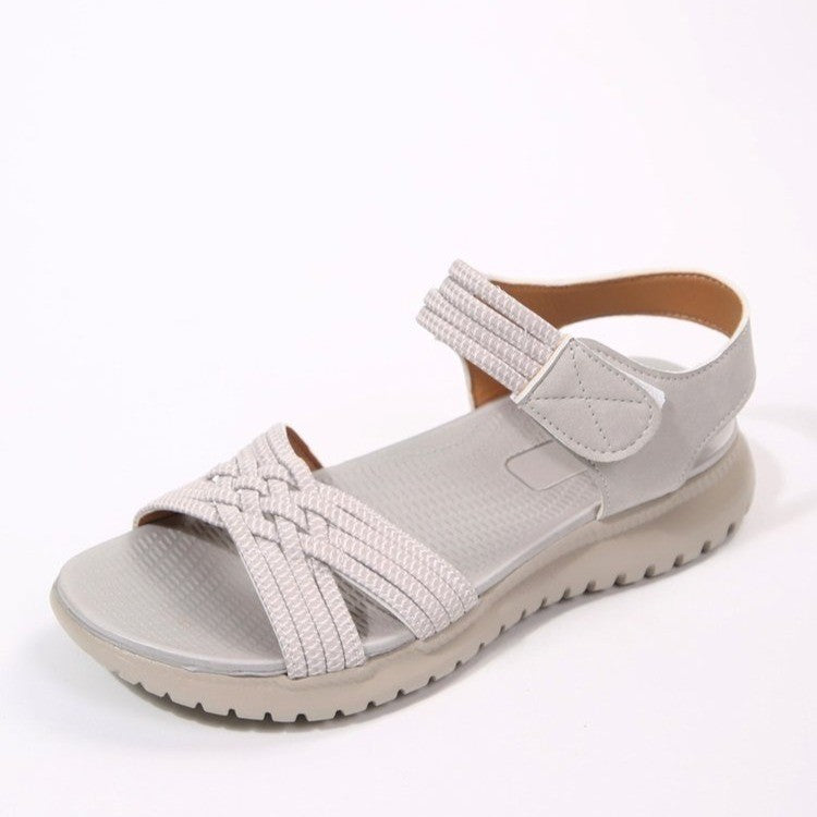Damen Komfortable Sandalen mit geflochtenen Riemen und elastischem Band Nord Taschen