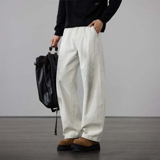 Herren Weit geschnittene Baumwoll-Canvas-Hose im Relaxed-Fit Nord Taschen