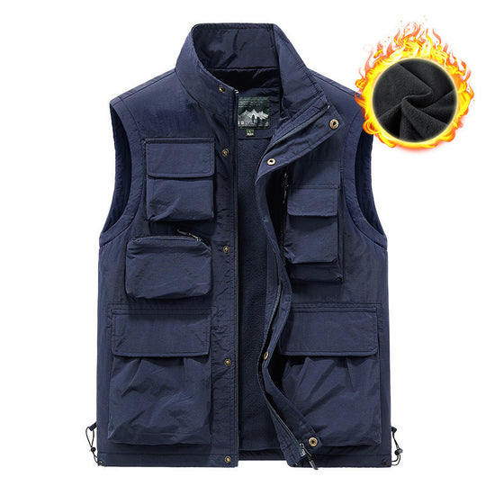 Herren multifunktionale Outdoorweste mit Teddyfleece-Innenfutter und zahlreichen Taschen Nord Taschen