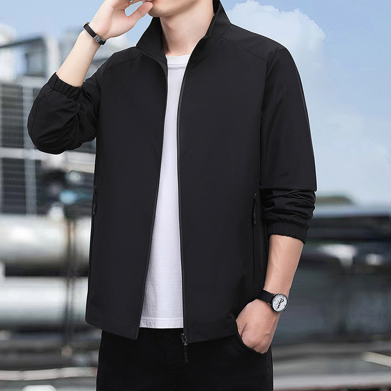 Herren Leichte Softshelljacke mit Stehkragen, durchgehendem Reißverschluss und elastischen Bündchen Nord Taschen