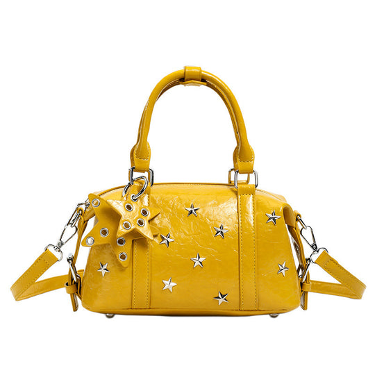 Damen modische Handtasche mit glanzvollem Sternenmotiv und abnehmbaren Tragegriff Nord Taschen