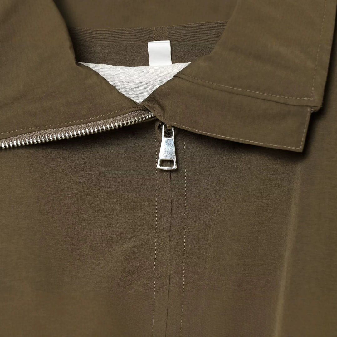 Damen Cropped Boxy-Utility-Jacke mit Reißverschluss und Tunnelzugsaum Nord Taschen