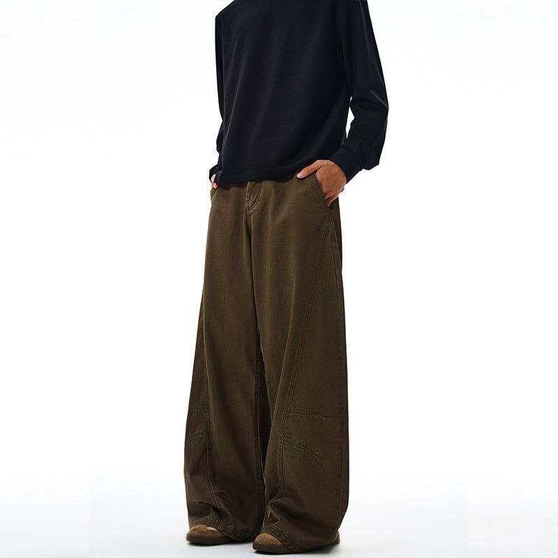 Herren Baggy-Palazzo-Hose aus schwerem Baumwoll-Canvas mit verstärkten Knieeinsätzen Nord Taschen