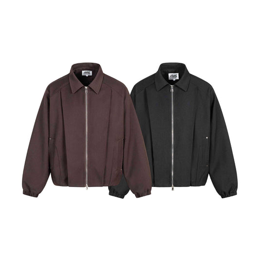 Unisex Boxy-Kurzblouson mit Hemdkragen, Zweiwege‑Metallreißverschluss und elastischem Saum Nord Taschen