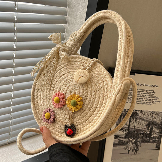 Damen Umhängetasche mit handgefertigtem Blumenapplikationen Nord Taschen