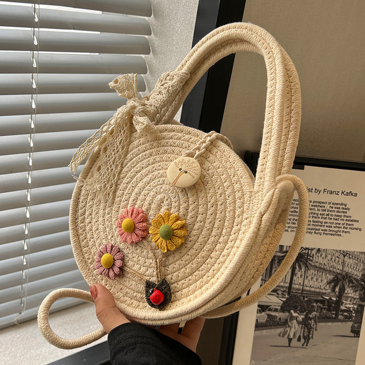 Damen Umhängetasche mit handgefertigtem Blumenapplikationen Nord Taschen