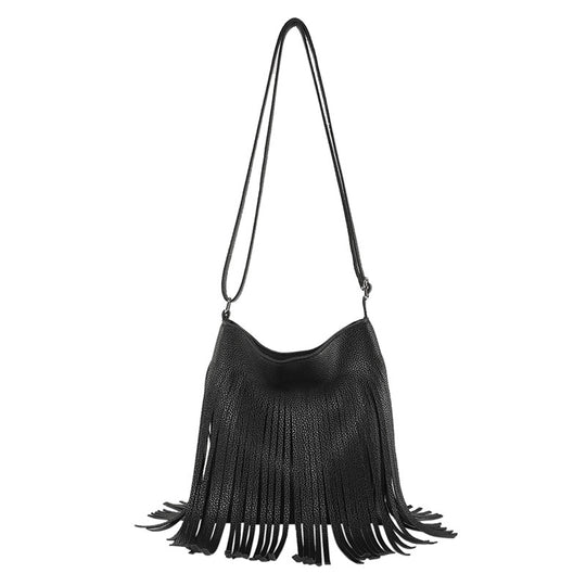 Damen Umhängetasche mit fransigen Details und hochwertigen Akzenten Nord Taschen
