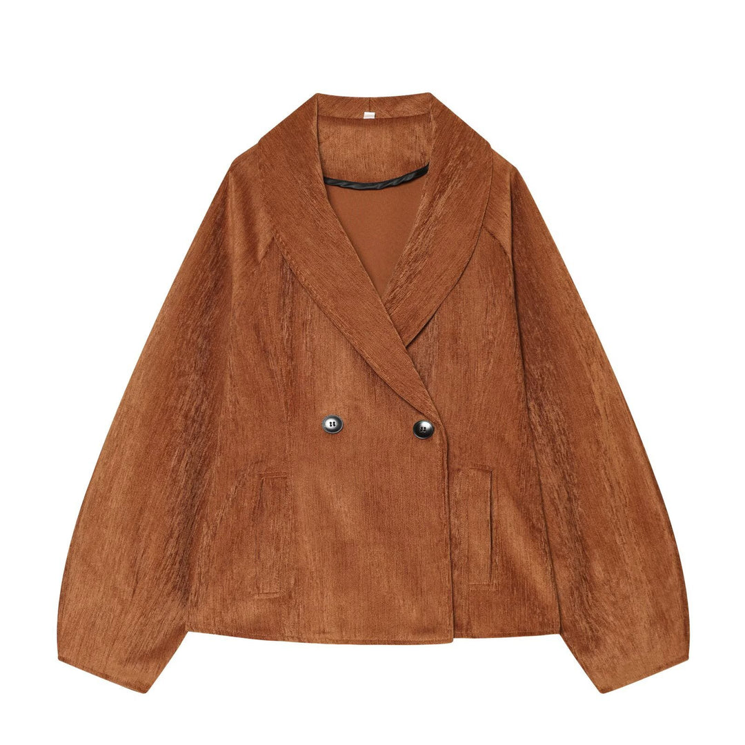Damen Kurzblazer mit Schalkragen und doppelreihiger Knopfleiste Nord Taschen
