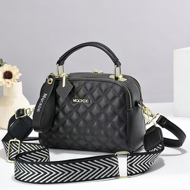 Damen Handtasche im eleganten Steppdesign mit abnehmbarem Schulterriemen Nord Taschen
