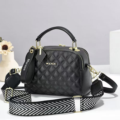 Damen Handtasche im eleganten Steppdesign mit abnehmbarem Schulterriemen Nord Taschen