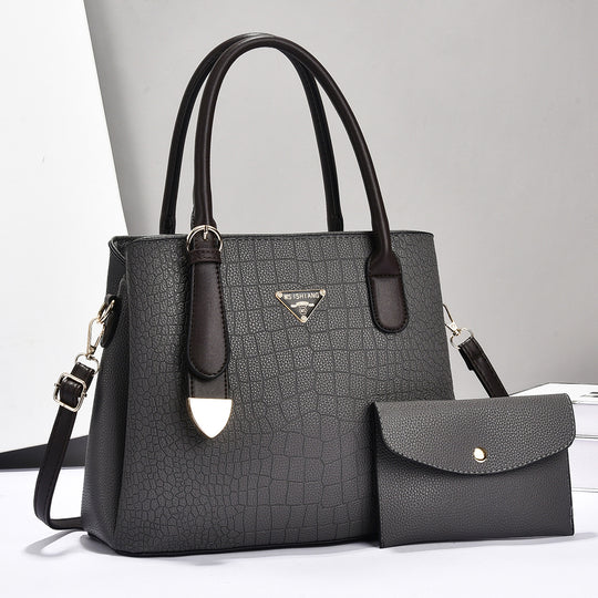 Damen elegante Handtasche mit strukturiertem Kunstleder und abnehmbarer Clutch Nord Taschen