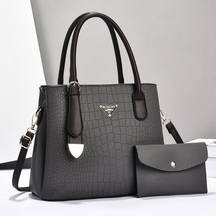 Damen elegante Handtasche mit strukturiertem Kunstleder und abnehmbarer Clutch Nord Taschen