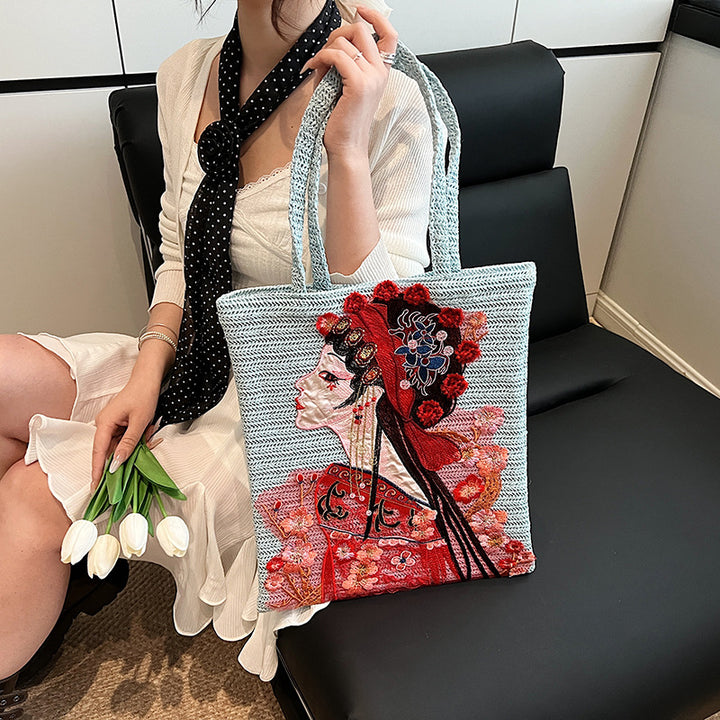 Damen Handtasche mit künstlerischer Stickerei Nord Taschen