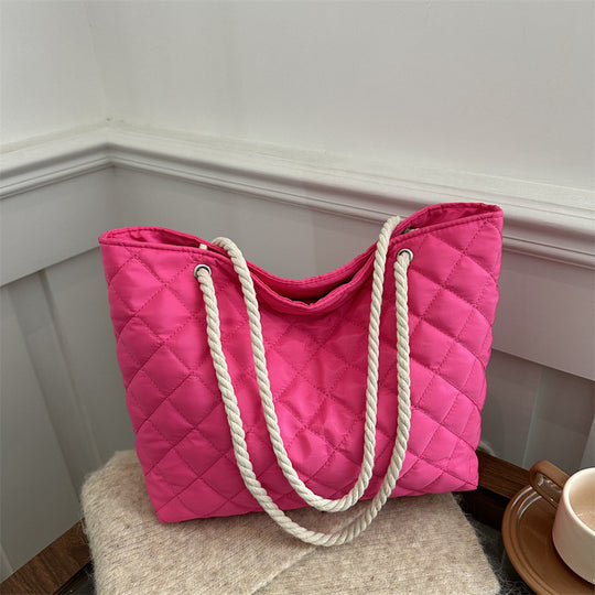 Damen modische Shopper-Tasche mit geflochtener Kordel Nord Taschen