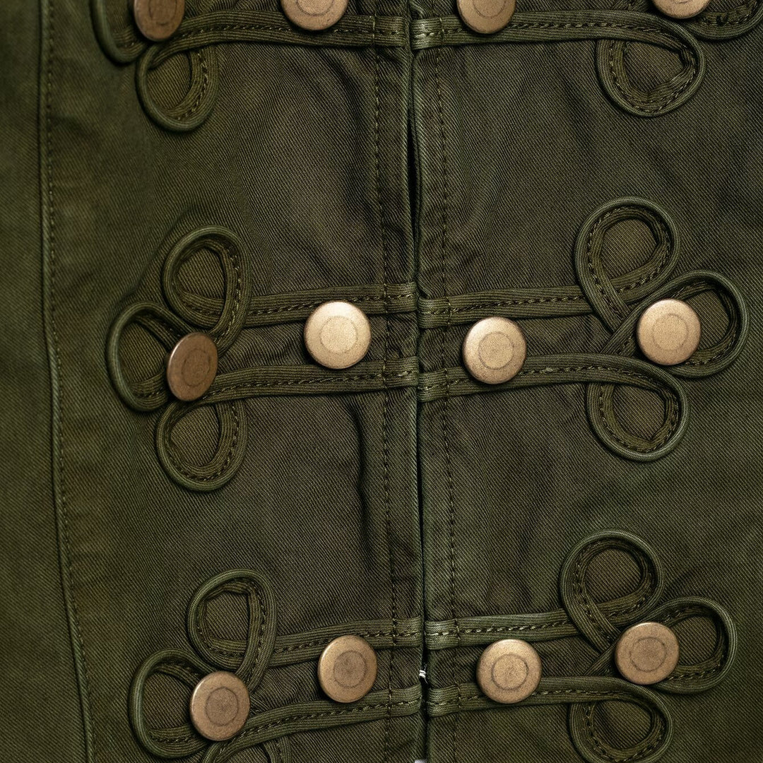 Damen Cropped Husarenjacke mit Zierkordeln und Stehkragen Nord Taschen