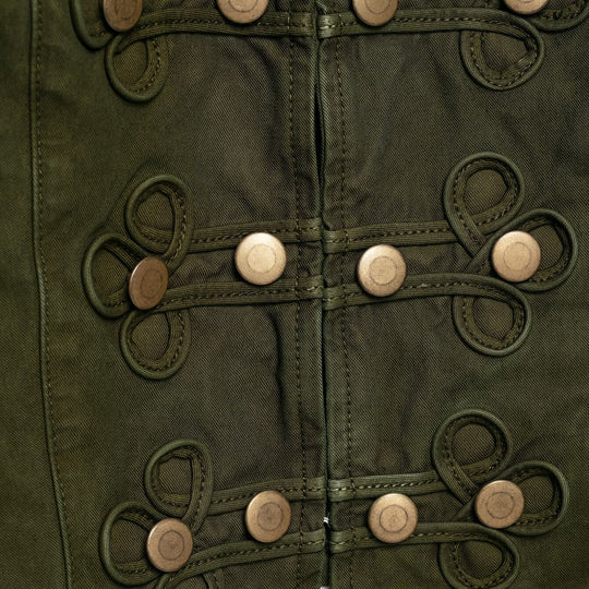 Damen Cropped Husarenjacke mit Zierkordeln und Stehkragen Nord Taschen