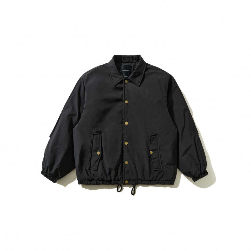 Herren Kurzblouson im Worker-Look mit Hemdkragen, Druckknopfverschluss und Kordelbund Nord Taschen