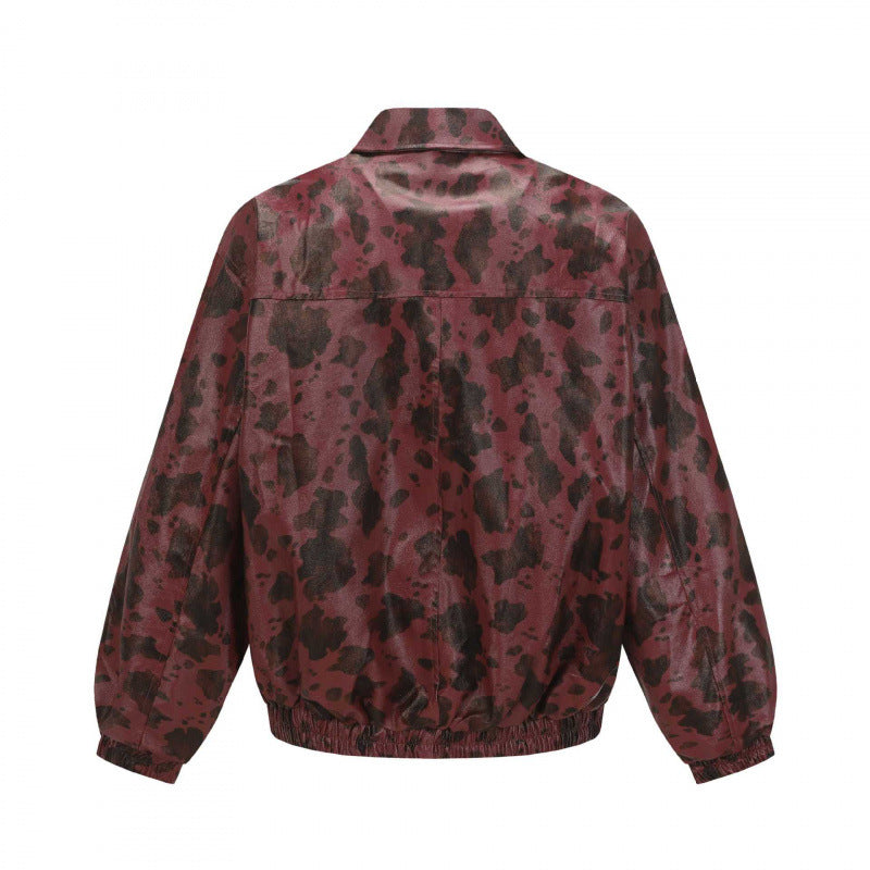 Unisex Kurz geschnittene Boxy-Jacke mit Reißverschluss, elastischem Saum und modernem Animal-Print Nord Taschen