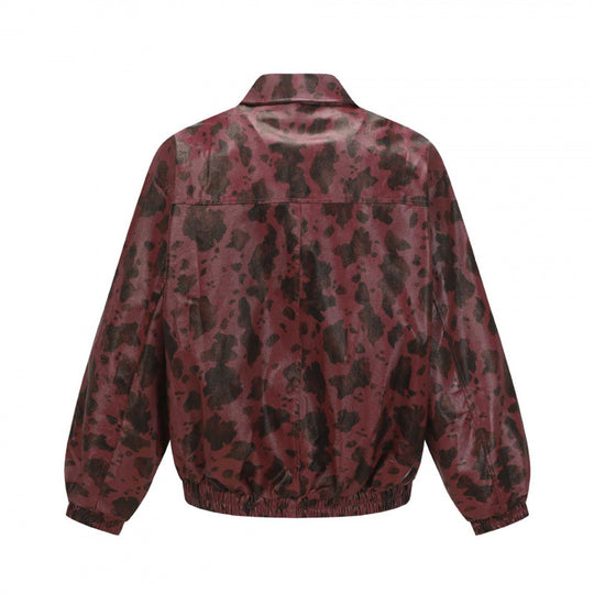 Unisex Kurz geschnittene Boxy-Jacke mit Reißverschluss, elastischem Saum und modernem Animal-Print Nord Taschen