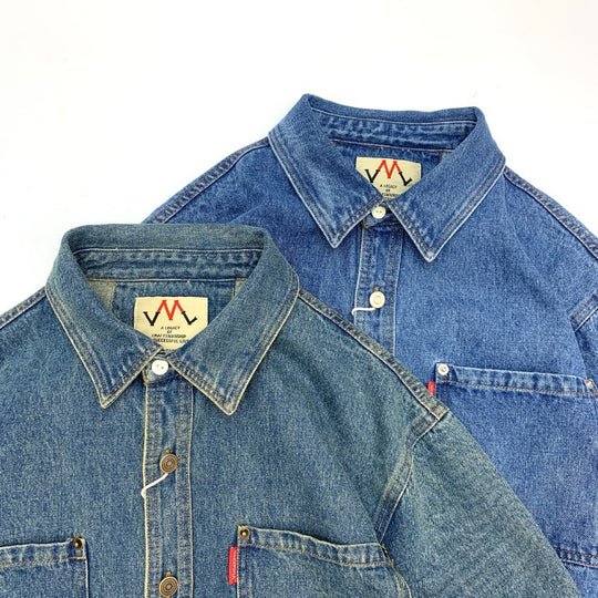 Herren Relaxed Denim-Hemdjacke mit aufgesetzten Brusttaschen und gerundetem Saum Nord Taschen