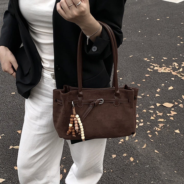 Damen modische Veloursleder Handtasche mit eleganten Akzenten Nord Taschen