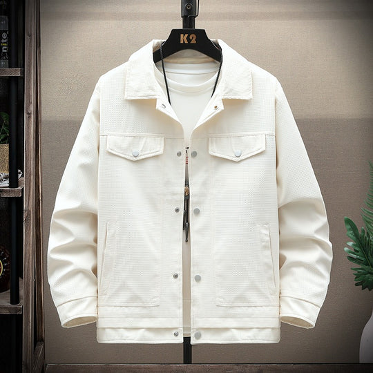 Herren Texturiertes Overshirt im Boxy‑Cut mit Druckknopfleiste & Pattentaschen Nord Taschen