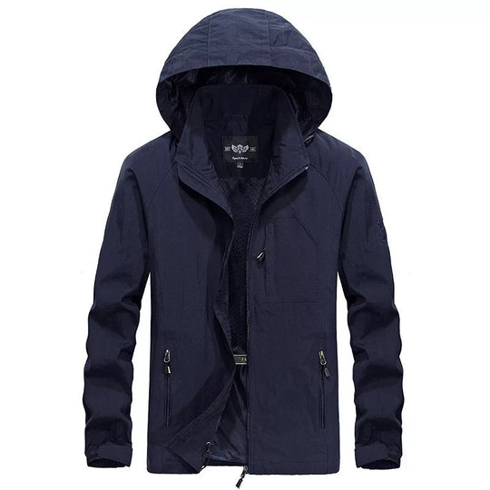 Herren leichter winddichter Shell‑Hoodie mit Mesh‑Futter, Kapuze und verstellbarem Saum Nord Taschen
