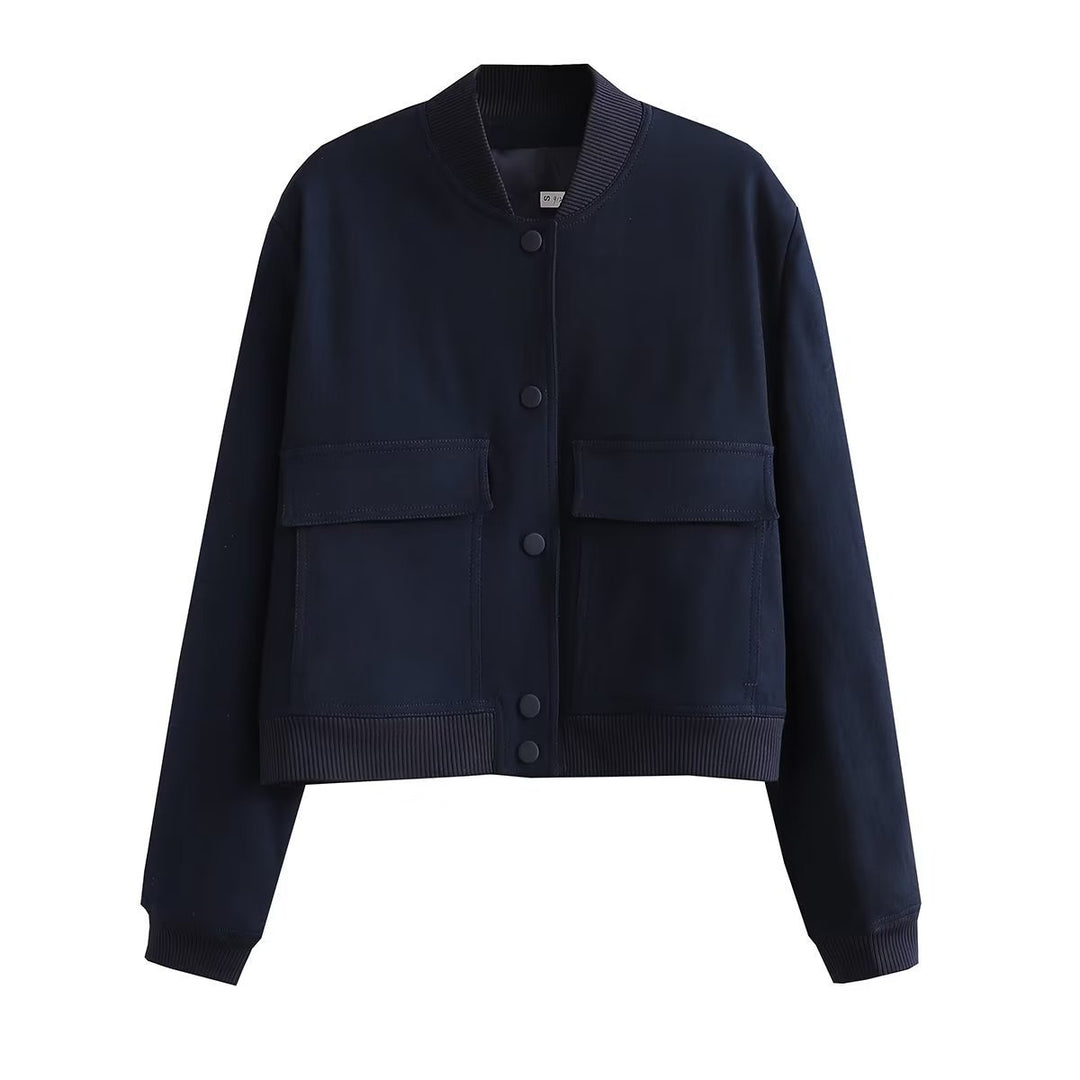 Damen Kurzjacke im Bomberstil mit Leoparden‑Fauxfell und Rippbündchen Nord Taschen