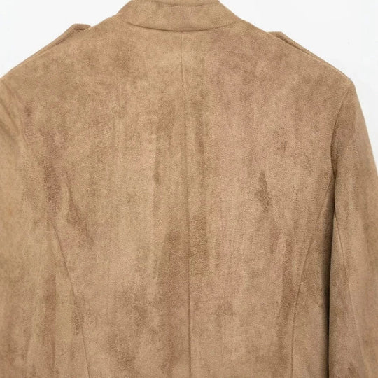 Damen Cropped Velourslederblouson im Military‑Look mit dekorativer Paradeknopfleiste Nord Taschen