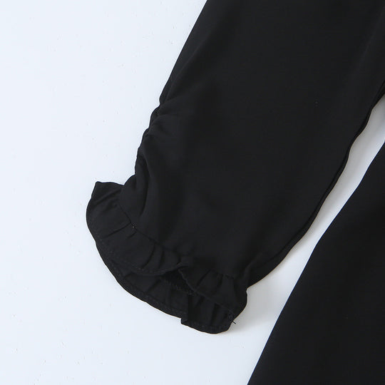 Damen A‑Linien Minikleid mit Rüschen-Quadratausschnitt, taillierter Silhouette und Bindebändern Nord Taschen