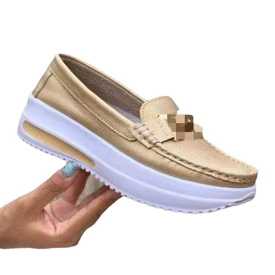 Damen  leichte Plateau-Slipper im Mokassinstil mit luftgepolsterter Gummisohle Nord Taschen
