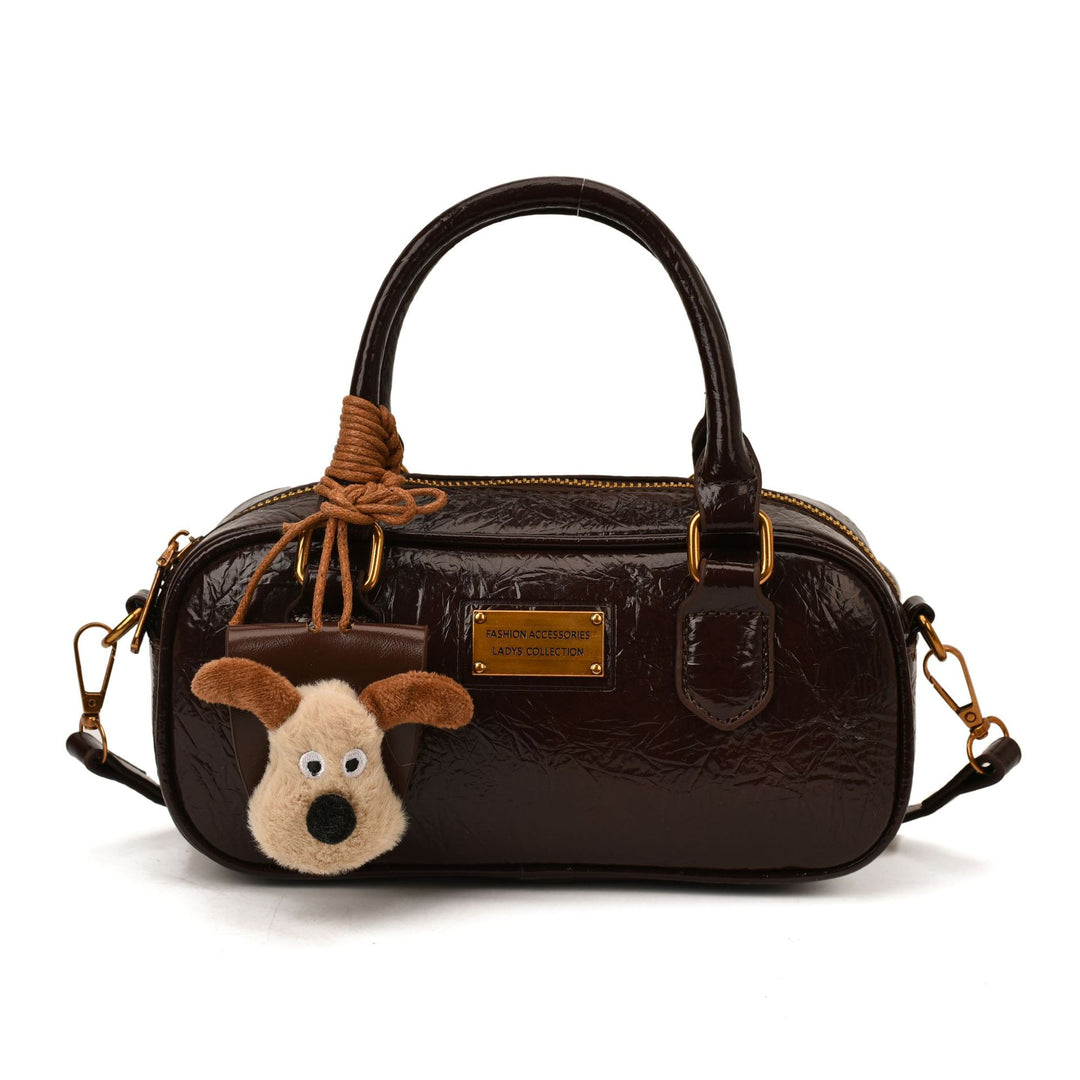 Damen hochwertige Handtasche mit liebevollem Tieranhänger Nord Taschen