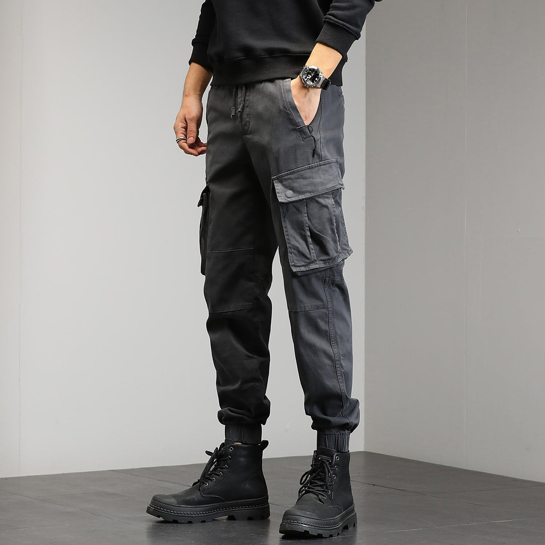 Herren Taktische Cargo‑Joggerhose mit elastischem Tunnelzugbund, Knieabnähern und Mehrfachtaschen Nord Taschen