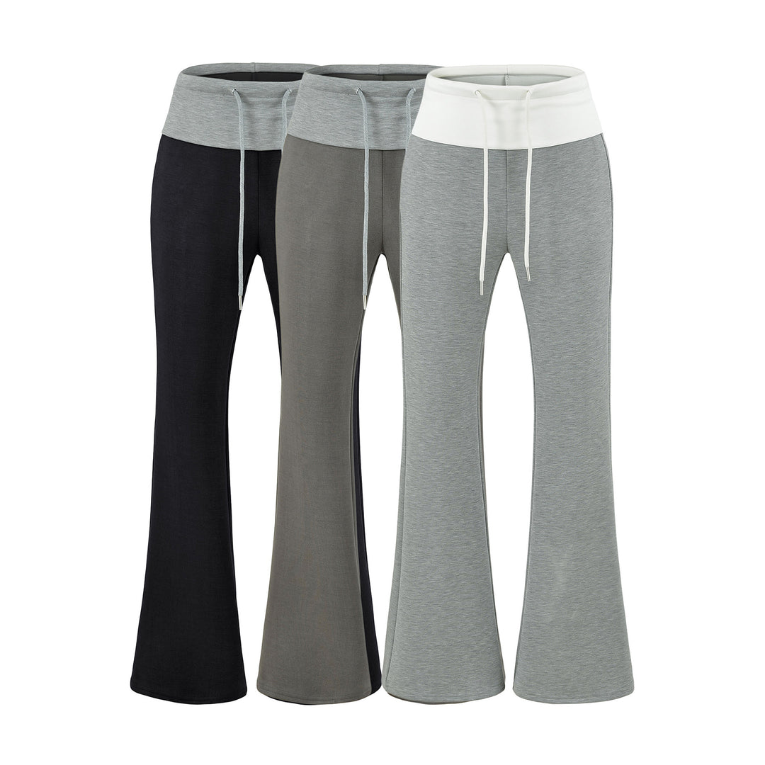 Damen Hochgeschnittene Schlag‑Jogginghose mit Umschlagbund und Kordel Nord Taschen