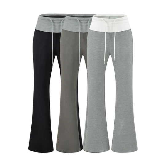 Damen Hochgeschnittene Schlag‑Jogginghose mit Umschlagbund und Kordel Nord Taschen