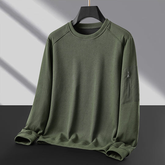 Herren Rundhals‑Sweatshirt mit Reißverschluss‑Ärmeltasche und funktionaler Jersey‑Qualität Nord Taschen