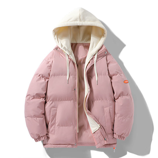 Herren Wattierte Pufferjacke mit kontrastfarbener Kapuze, winddichter Außenhülle und Kordelzug Nord Taschen