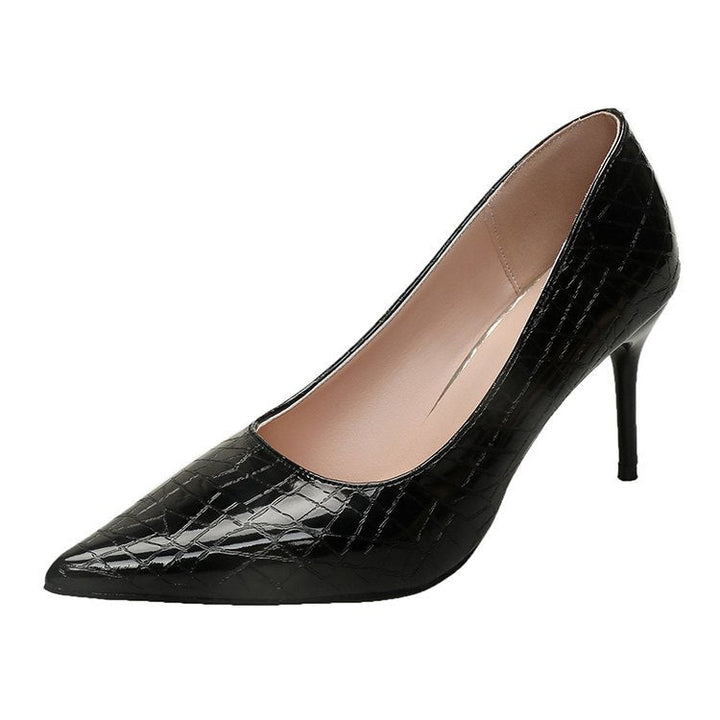Damen elegante Spitzen-High Heels mit raffiniertem Schlangenleder-Effekt